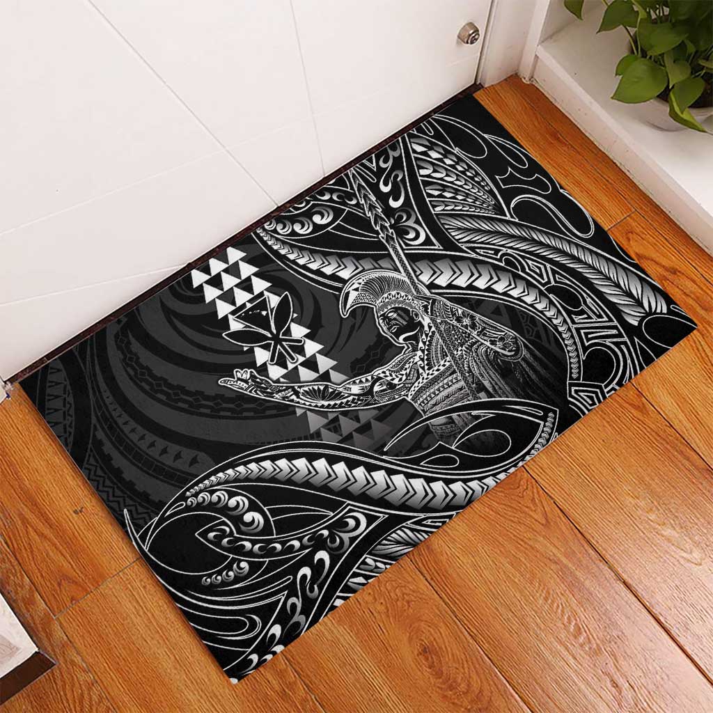Hawaii King Kamehameha The Great Rubber Doormat Black Tribal Tattoo LT05 - Polynesian Pride