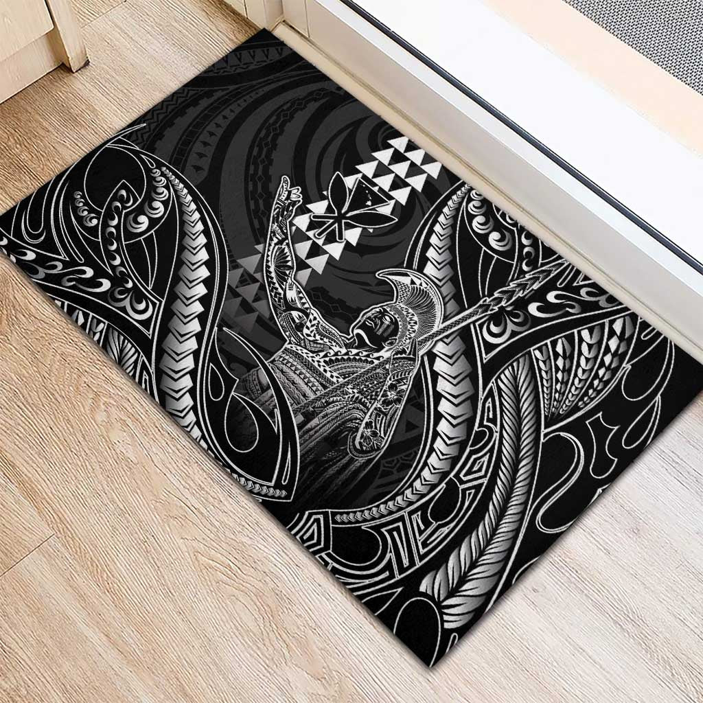 Hawaii King Kamehameha The Great Rubber Doormat Black Tribal Tattoo LT05 - Polynesian Pride
