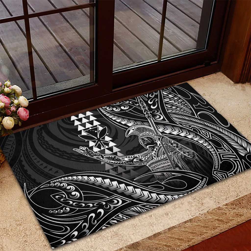 Hawaii King Kamehameha The Great Rubber Doormat Black Tribal Tattoo LT05 - Polynesian Pride