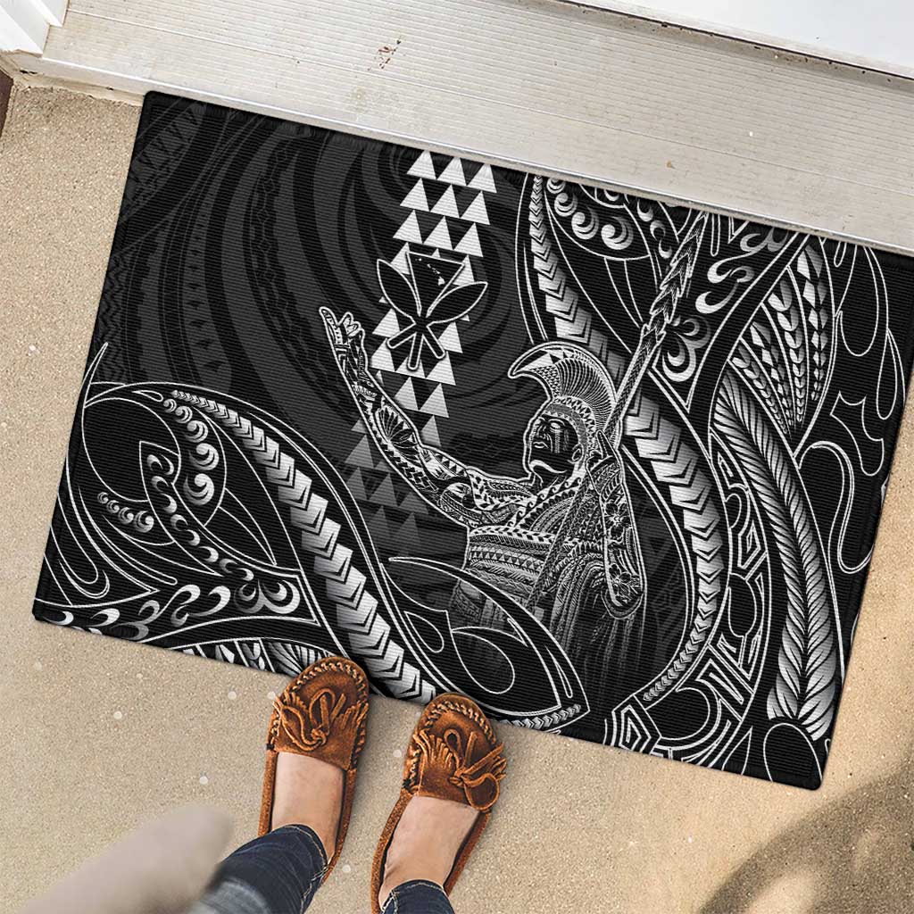 Hawaii King Kamehameha The Great Rubber Doormat Black Tribal Tattoo LT05 - Polynesian Pride