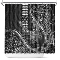 Hawaii King Kamehameha The Great Shower Curtain Black Tribal Tattoo