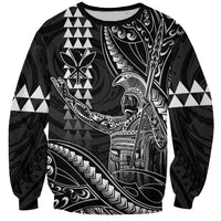 Hawaii King Kamehameha The Great Sweatshirt Black Tribal Tattoo LT05 Unisex Black - Polynesian Pride