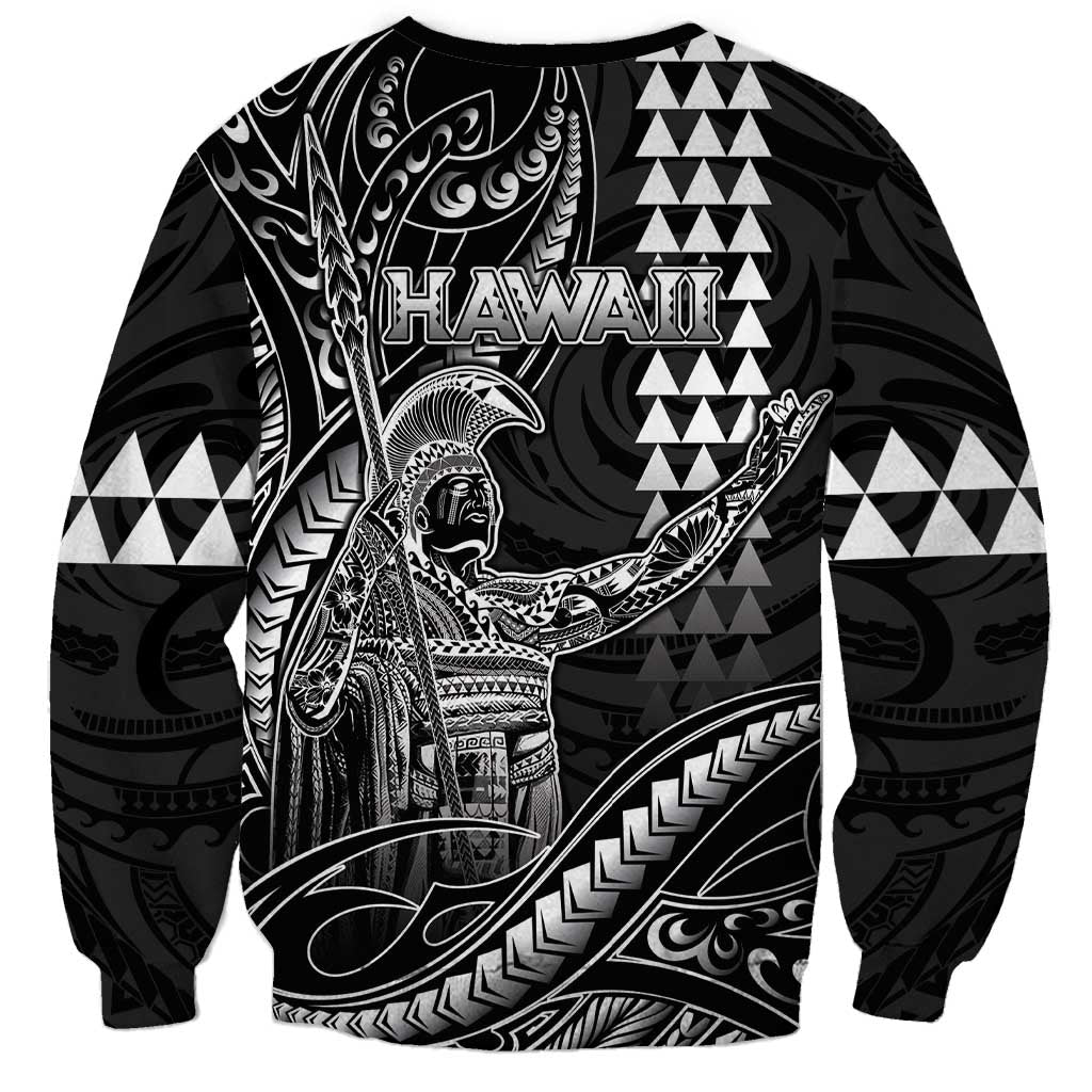 Hawaii King Kamehameha The Great Sweatshirt Black Tribal Tattoo LT05 - Polynesian Pride