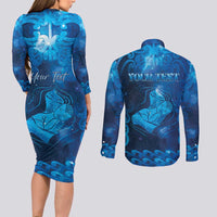 Personalised New Zealand Mother's Day Couples Matching Long Sleeve Bodycon Dress and Long Sleeve Button Shirt Ko Te Whaea Te Takere O Te Waka