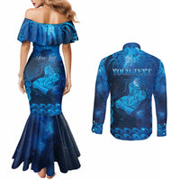 Personalised New Zealand Mother's Day Couples Matching Mermaid Dress and Long Sleeve Button Shirt Ko Te Whaea Te Takere O Te Waka