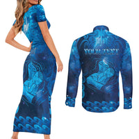Personalised New Zealand Mother's Day Couples Matching Short Sleeve Bodycon Dress and Long Sleeve Button Shirt Ko Te Whaea Te Takere O Te Waka