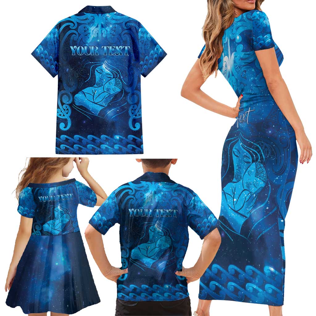 Personalised New Zealand Mother's Day Family Matching Short Sleeve Bodycon Dress and Hawaiian Shirt Ko Te Whaea Te Takere O Te Waka LT05 - Polynesian Pride