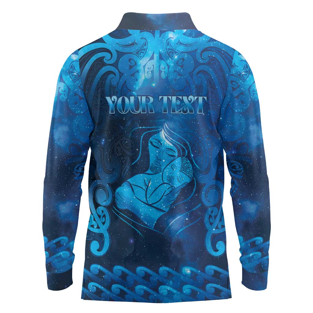 Personalised New Zealand Mother's Day Long Sleeve Polo Shirt Ko Te Whaea Te Takere O Te Waka LT05 - Polynesian Pride