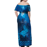 Personalised New Zealand Mother's Day Off Shoulder Maxi Dress Ko Te Whaea Te Takere O Te Waka