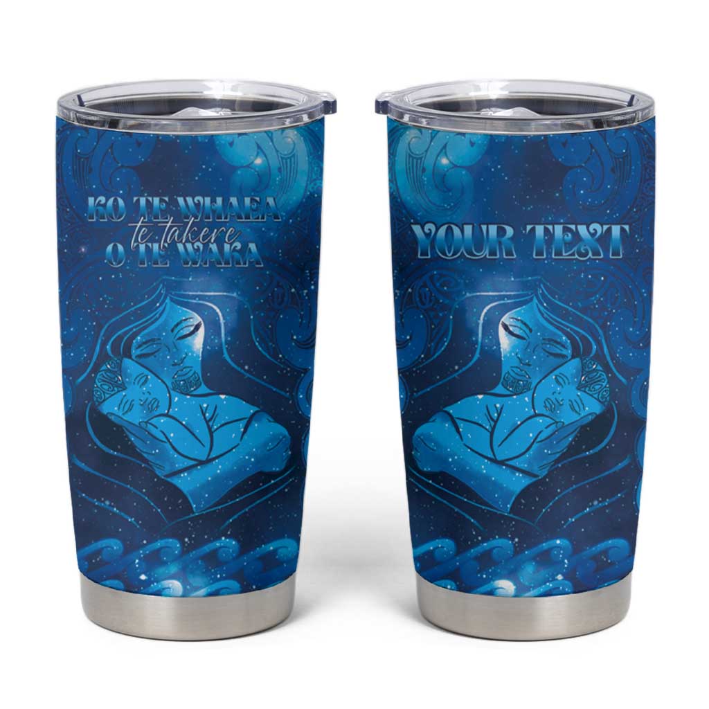 Personalised New Zealand Mother's Day Tumbler Cup Ko Te Whaea Te Takere O Te Waka LT05 Blue - Polynesian Pride