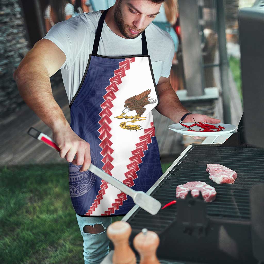 American Samoa Eagle Apron Polynesian Tribal Pattern Curve Style