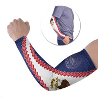 American Samoa Eagle Arm Sleeves Polynesian Tribal Pattern Curve Style LT05 Set of 2 Blue - Polynesian Pride