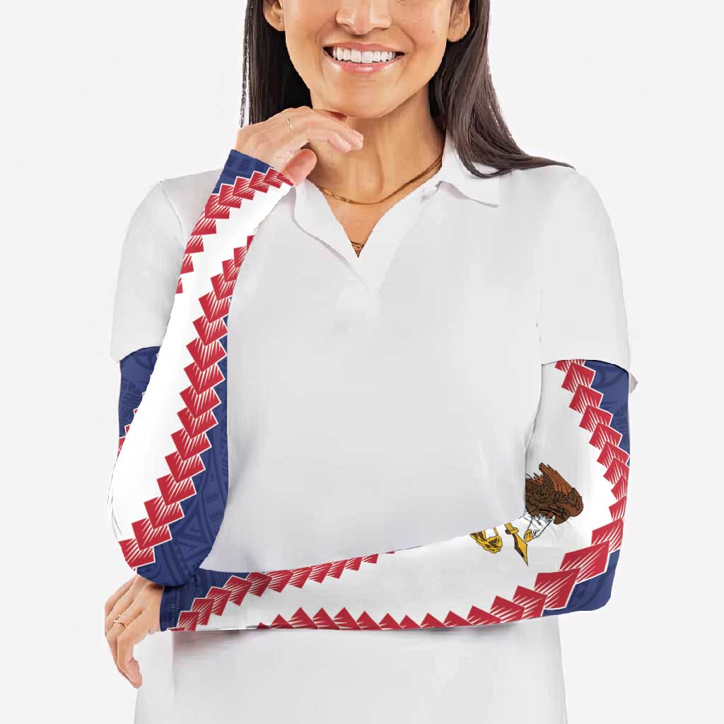 American Samoa Eagle Arm Sleeves Polynesian Tribal Pattern Curve Style LT05 - Polynesian Pride