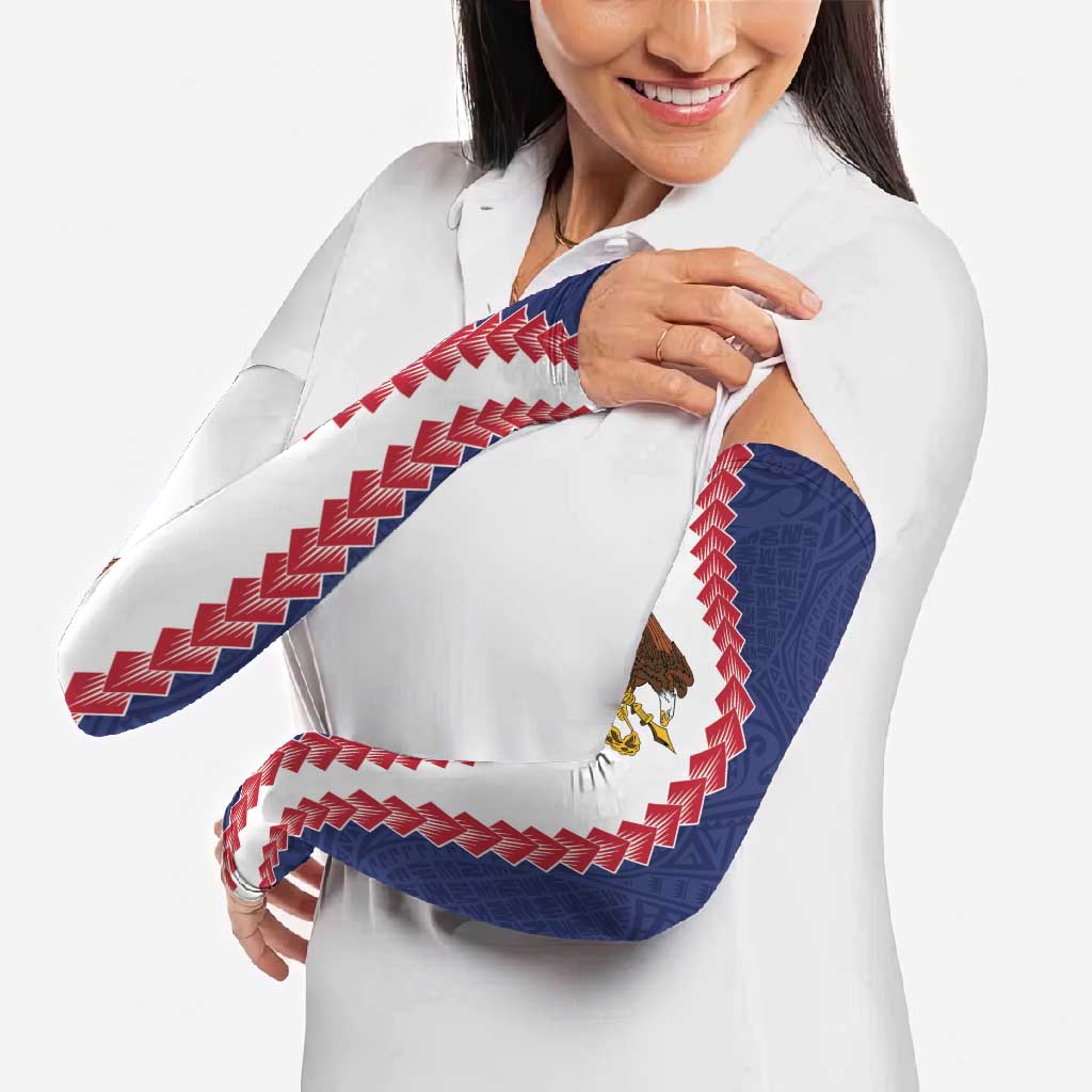 American Samoa Eagle Arm Sleeves Polynesian Tribal Pattern Curve Style LT05 - Polynesian Pride