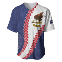 American Samoa Eagle Baseball Jersey Polynesian Tribal Pattern Curve Style