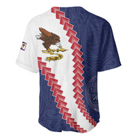 American Samoa Eagle Baseball Jersey Polynesian Tribal Pattern Curve Style