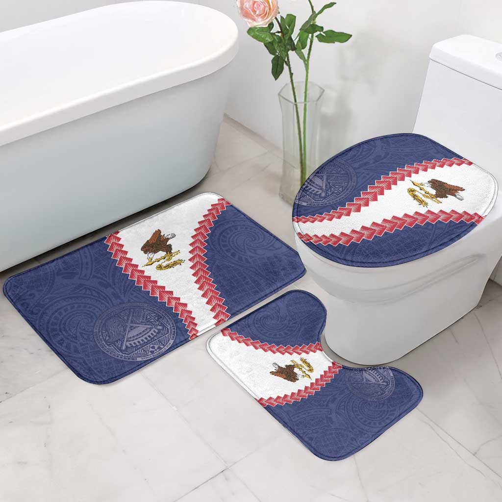 American Samoa Eagle Bathroom Set Polynesian Tribal Pattern Curve Style