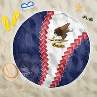 American Samoa Eagle Beach Blanket Polynesian Tribal Pattern Curve Style