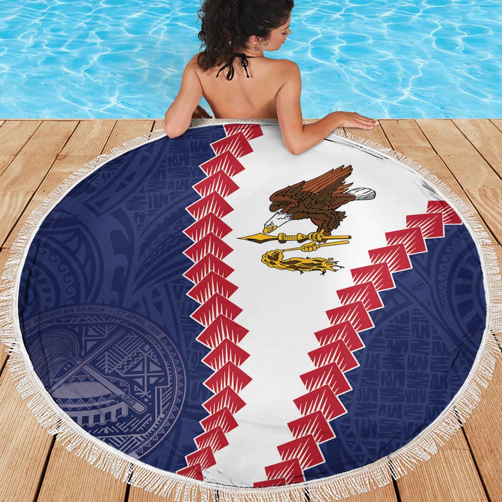 American Samoa Eagle Beach Blanket Polynesian Tribal Pattern Curve Style
