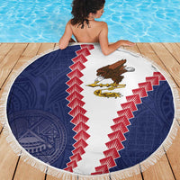 American Samoa Eagle Beach Blanket Polynesian Tribal Pattern Curve Style