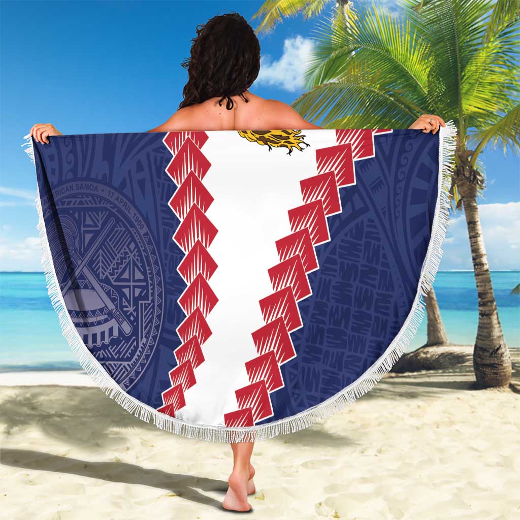 American Samoa Eagle Beach Blanket Polynesian Tribal Pattern Curve Style
