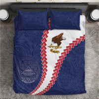 American Samoa Eagle Bedding Set Polynesian Tribal Pattern Curve Style LT05 Blue - Polynesian Pride