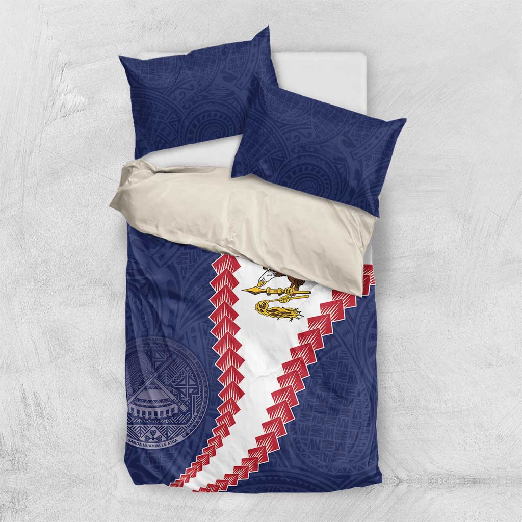 American Samoa Eagle Bedding Set Polynesian Tribal Pattern Curve Style LT05 US Twin 172cm x 218cm Blue - Polynesian Pride