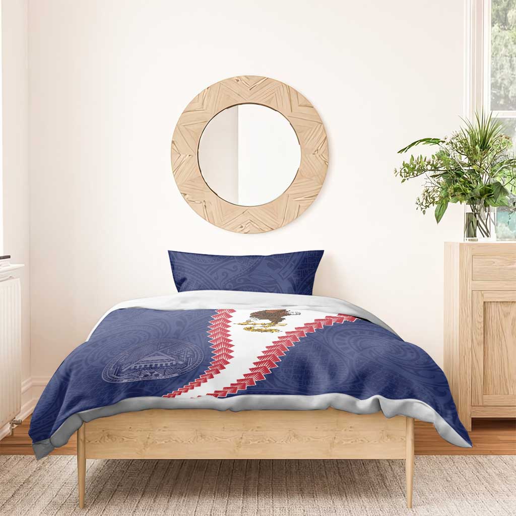 American Samoa Eagle Bedding Set Polynesian Tribal Pattern Curve Style LT05 - Polynesian Pride