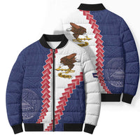 American Samoa Eagle Bomber Puffer Jacket Polynesian Tribal Pattern Curve Style
