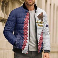 American Samoa Eagle Bomber Puffer Jacket Polynesian Tribal Pattern Curve Style