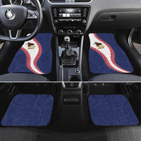 American Samoa Eagle Car Mats Polynesian Tribal Pattern Curve Style LT05 Set 4pcs Blue - Polynesian Pride
