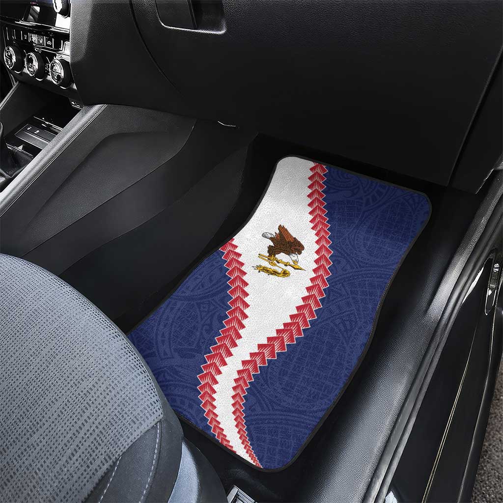 American Samoa Eagle Car Mats Polynesian Tribal Pattern Curve Style LT05 - Polynesian Pride