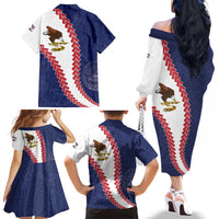 American Samoa Eagle Family Matching Off The Shoulder Long Sleeve Dress and Hawaiian Shirt Polynesian Tribal Pattern Curve Style LT05 - Polynesian Pride