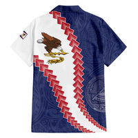 American Samoa Eagle Family Matching Off The Shoulder Long Sleeve Dress and Hawaiian Shirt Polynesian Tribal Pattern Curve Style LT05 - Polynesian Pride