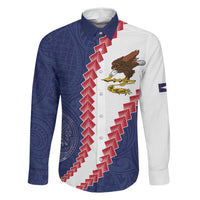 American Samoa Eagle Family Matching Off Shoulder Maxi Dress and Hawaiian Shirt Polynesian Tribal Pattern Curve Style