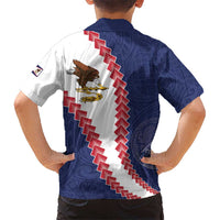 American Samoa Eagle Family Matching Short Sleeve Bodycon Dress and Hawaiian Shirt Polynesian Tribal Pattern Curve Style LT05 - Polynesian Pride