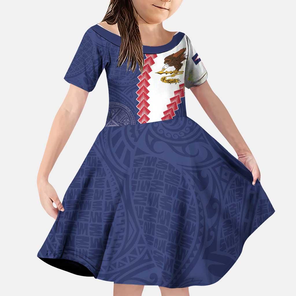American Samoa Eagle Family Matching Tank Maxi Dress and Hawaiian Shirt Polynesian Tribal Pattern Curve Style