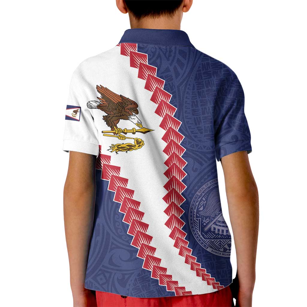 American Samoa Eagle Kid Polo Shirt Polynesian Tribal Pattern Curve Style LT05 - Polynesian Pride