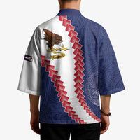 American Samoa Eagle Kimono Polynesian Tribal Pattern Curve Style LT05 - Polynesian Pride