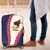 American Samoa Eagle Luggage Cover Polynesian Tribal Pattern Curve Style LT05 Blue - Polynesian Pride
