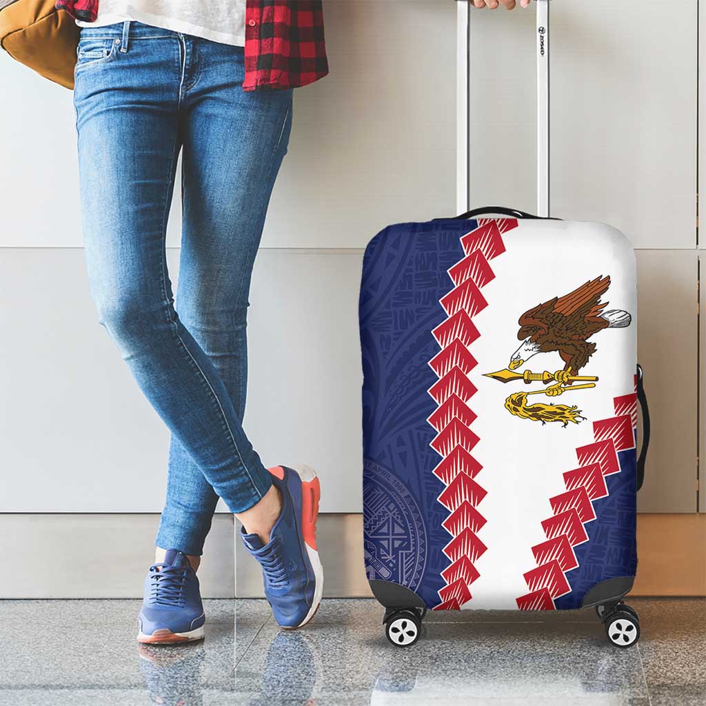 American Samoa Eagle Luggage Cover Polynesian Tribal Pattern Curve Style LT05 - Polynesian Pride