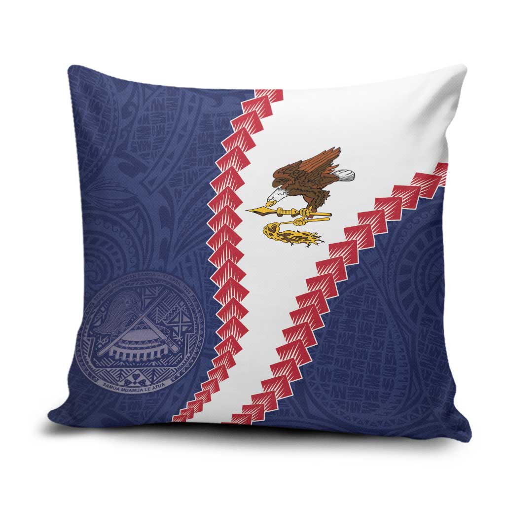 American Samoa Eagle Pillow Cover Polynesian Tribal Pattern Curve Style LT05 Blue - Polynesian Pride