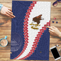 American Samoa Eagle Puzzle Polynesian Tribal Pattern Curve Style