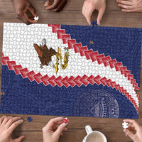 American Samoa Eagle Puzzle Polynesian Tribal Pattern Curve Style