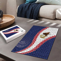 American Samoa Eagle Puzzle Polynesian Tribal Pattern Curve Style