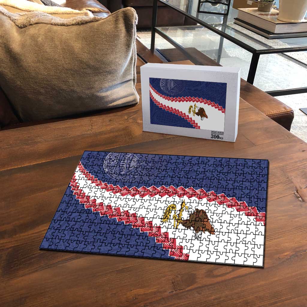 American Samoa Eagle Puzzle Polynesian Tribal Pattern Curve Style
