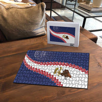 American Samoa Eagle Puzzle Polynesian Tribal Pattern Curve Style