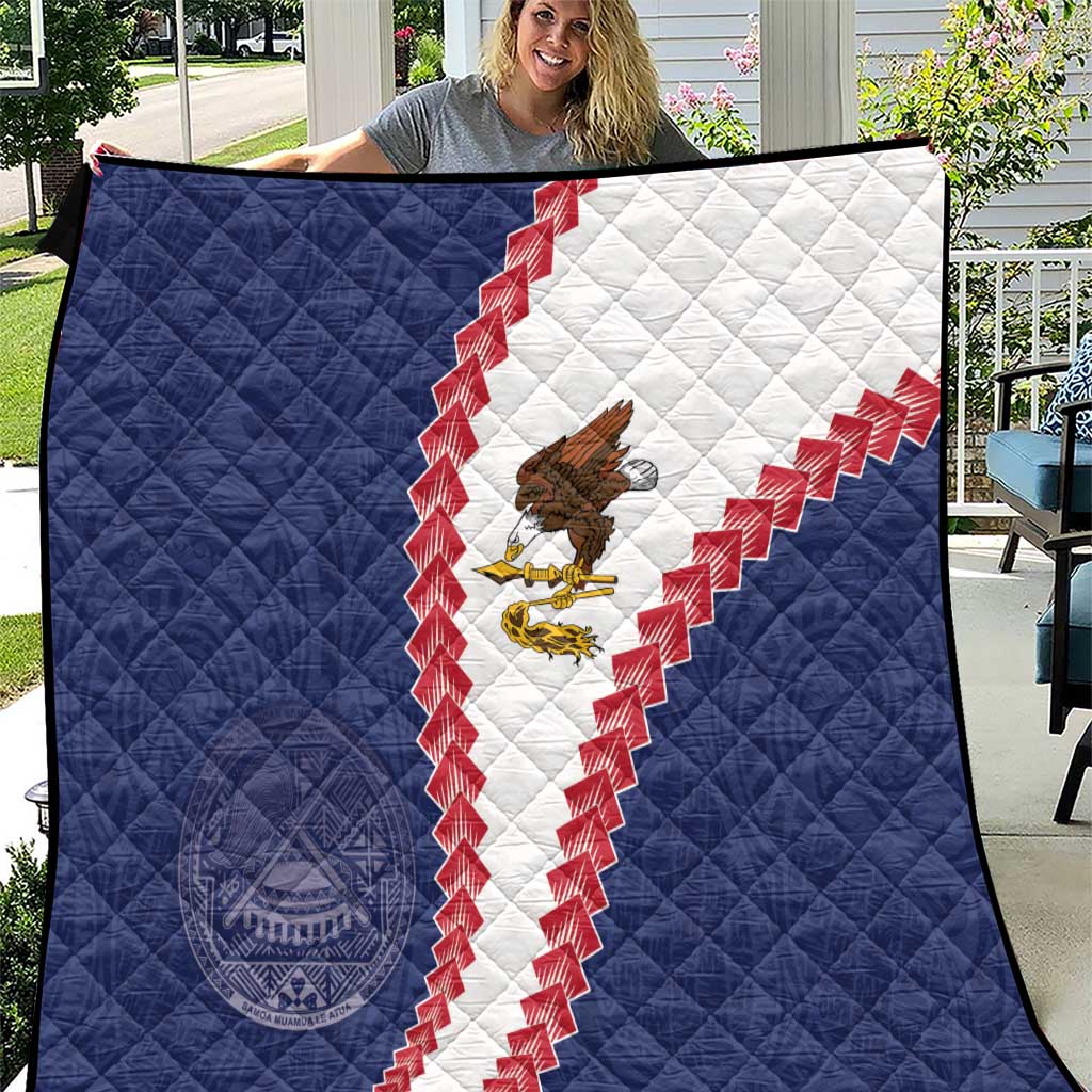 American Samoa Eagle Quilt Polynesian Tribal Pattern Curve Style