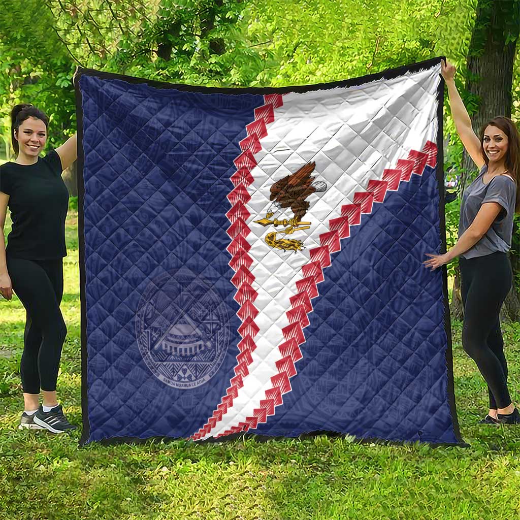 American Samoa Eagle Quilt Polynesian Tribal Pattern Curve Style