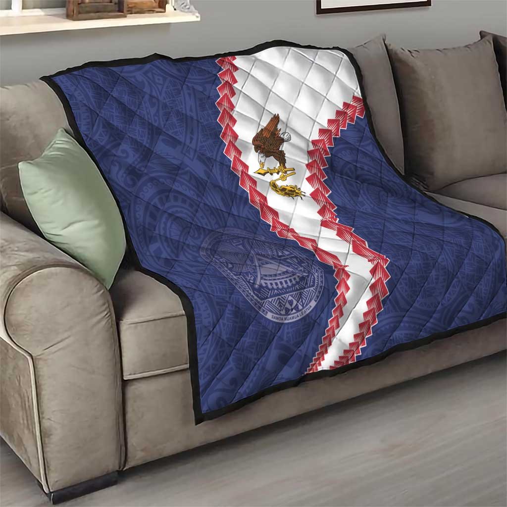 American Samoa Eagle Quilt Polynesian Tribal Pattern Curve Style